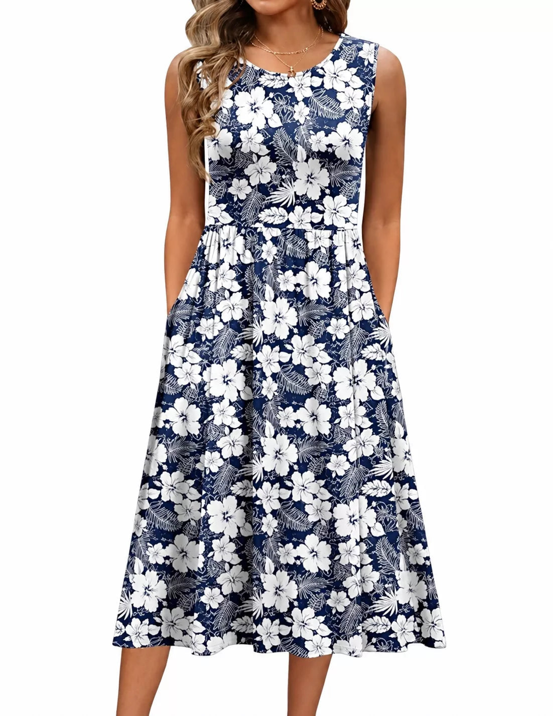 Stella | Sleeveless Swing Midi Dress
