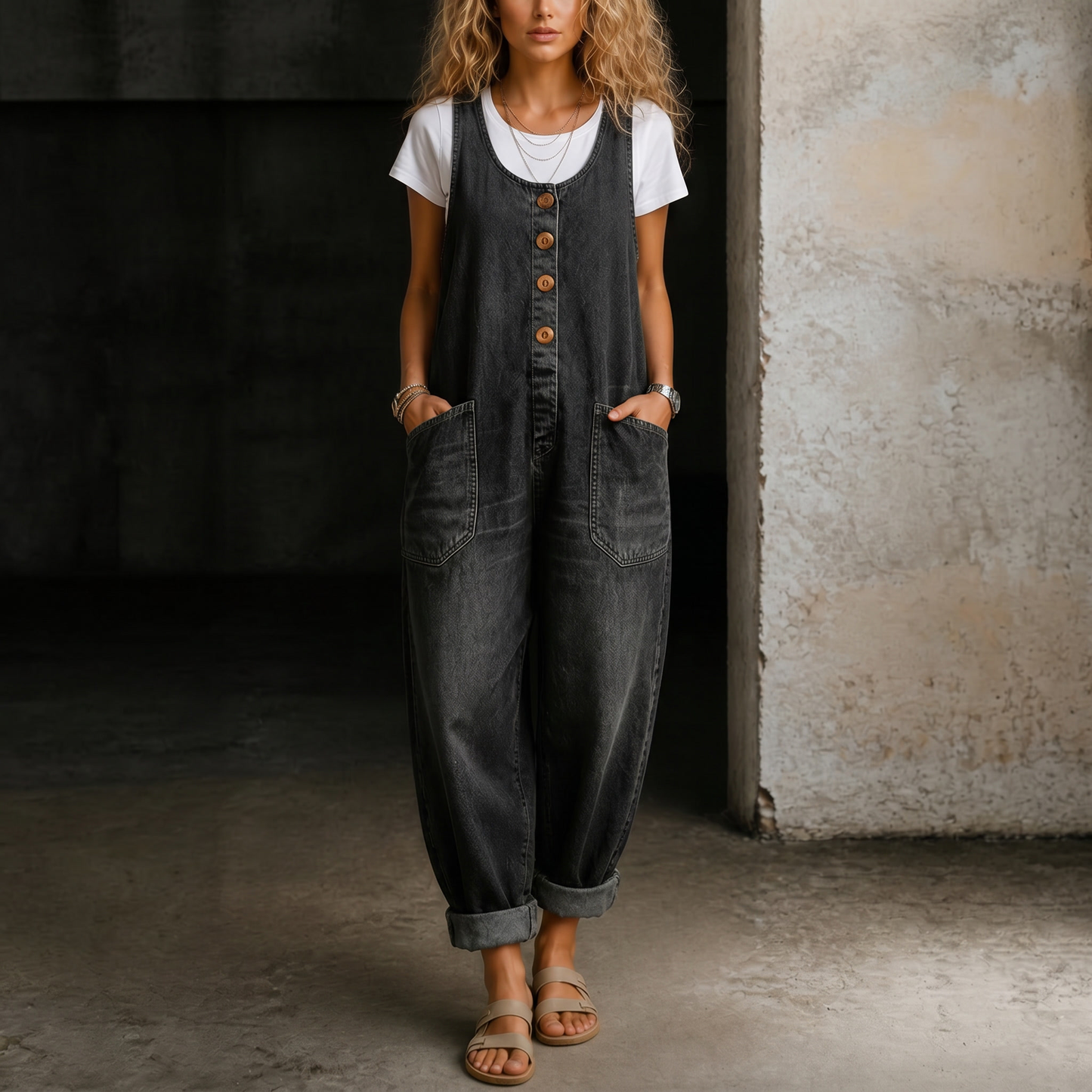 Zoe | Denim Overall Jumpsuit