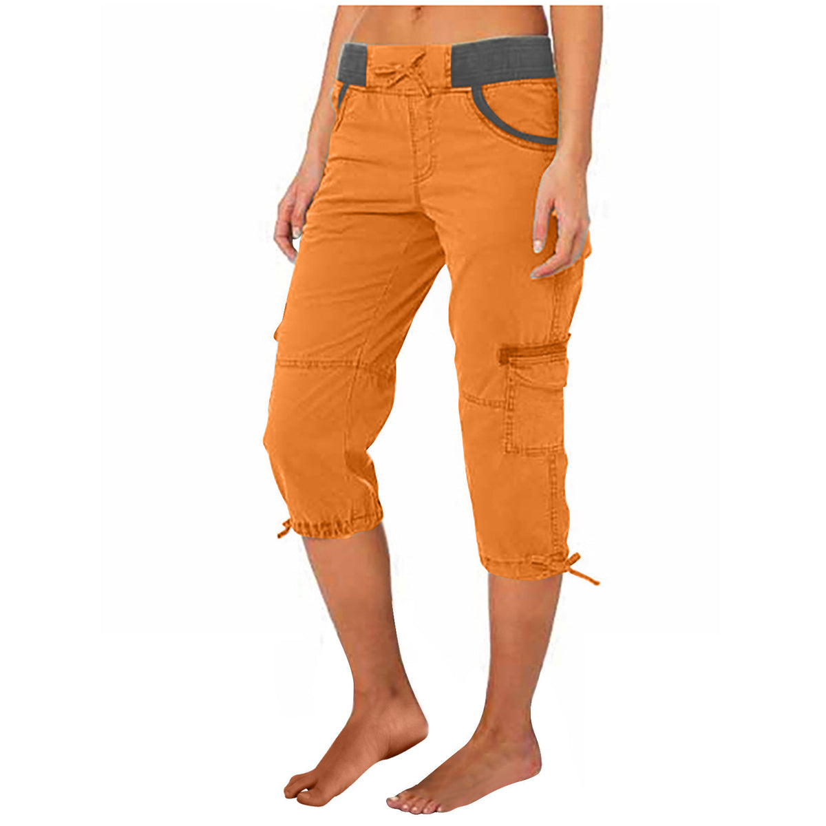 Megan cargo capri in Orange Red