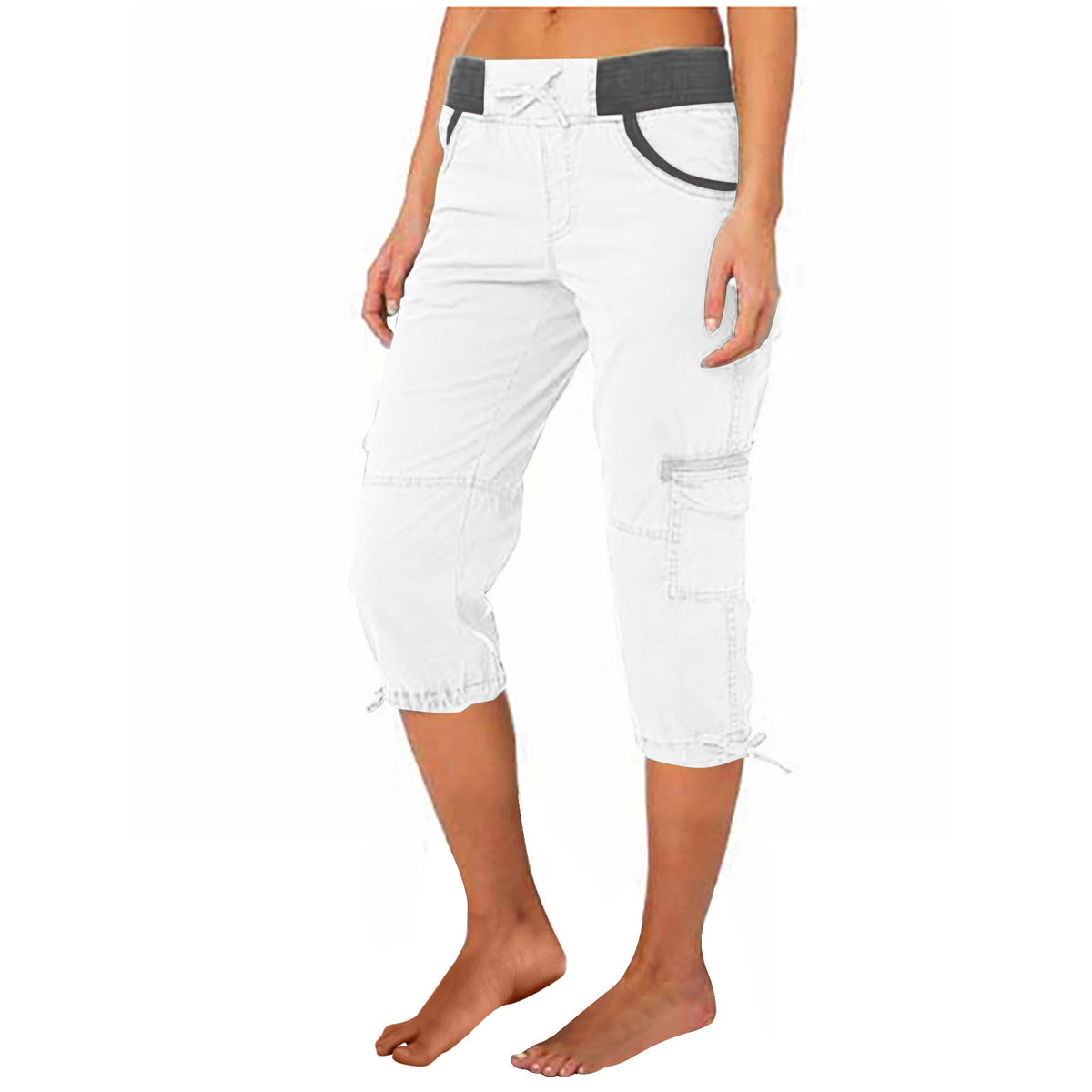 Megan cargo capri in White