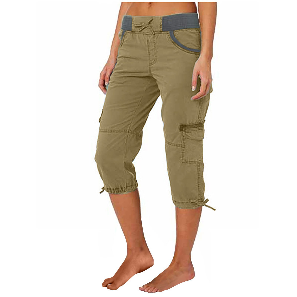 Megan cargo capri in Yellow Green