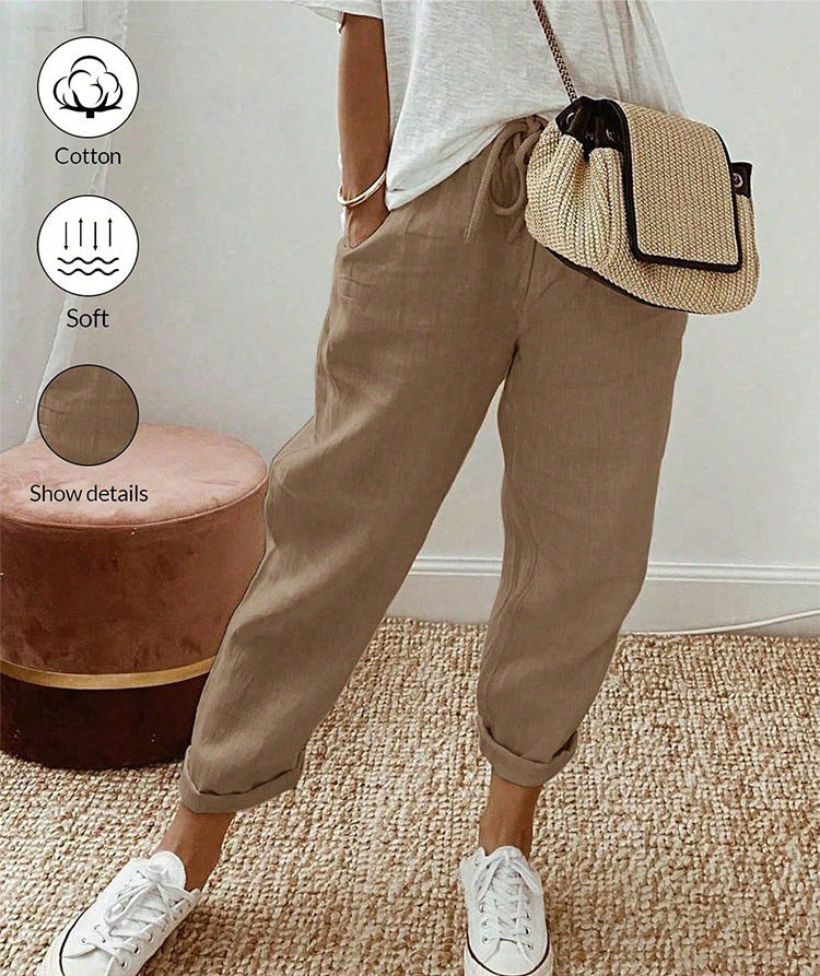 Hine linen pants in Khaki