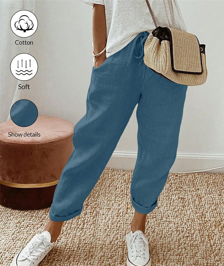 Hine linen pants in Mist Blue