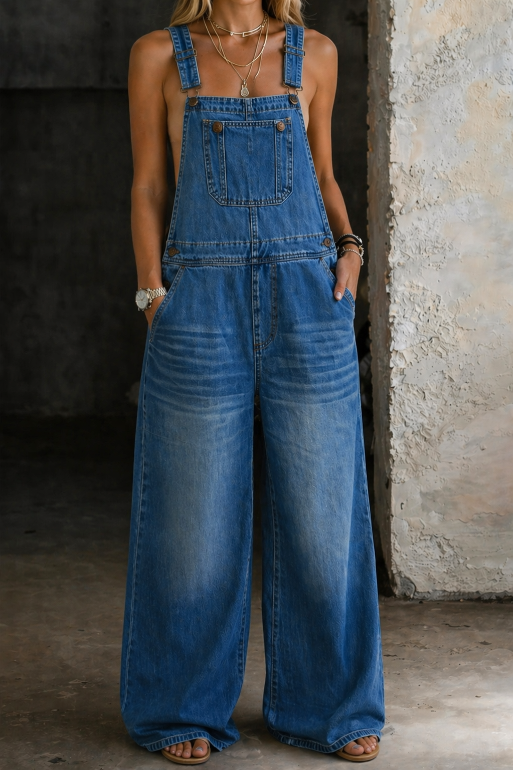 Amelia | Elastic Waist Denim Jumpsuit