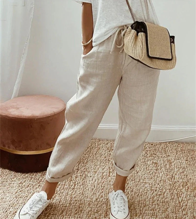 Hine | Cotton Linen Relaxed Pants