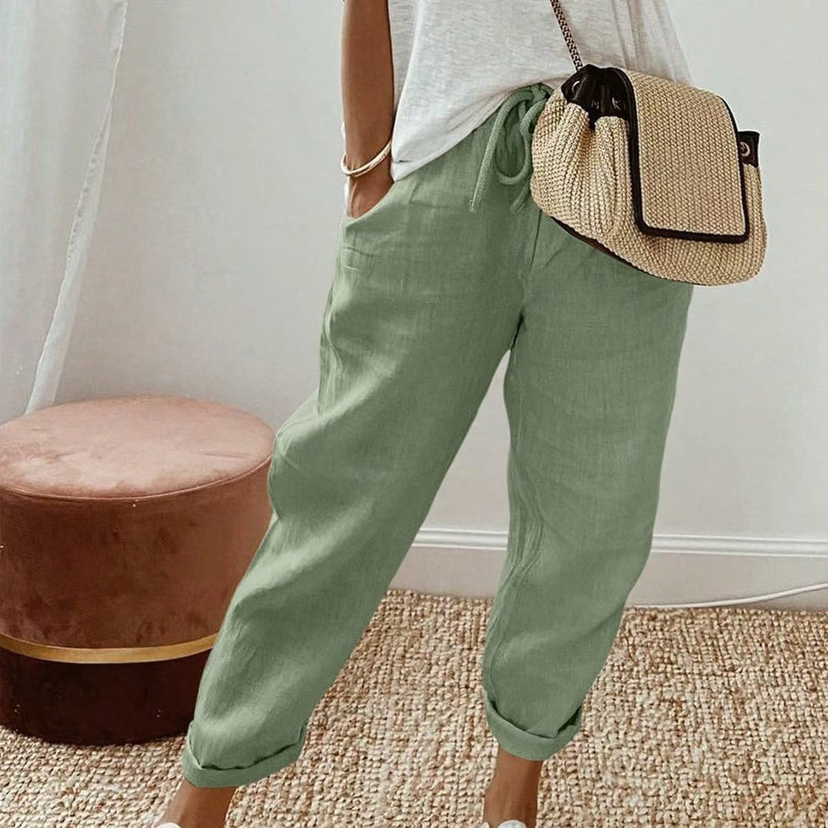 Hine | Cotton Linen Relaxed Pants