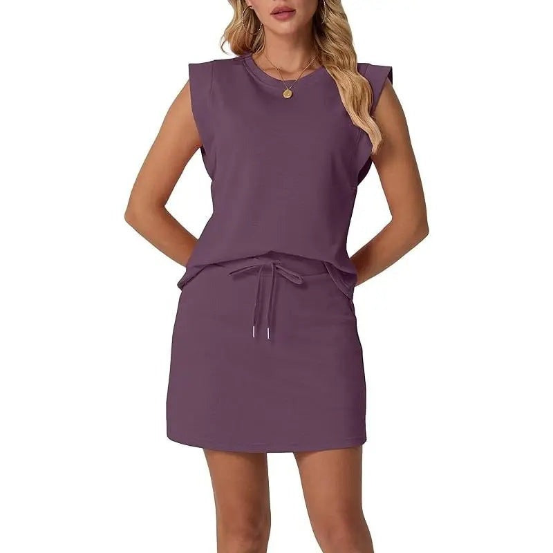 Hayley | Sleeveless Top & Drawstring Skirt Set