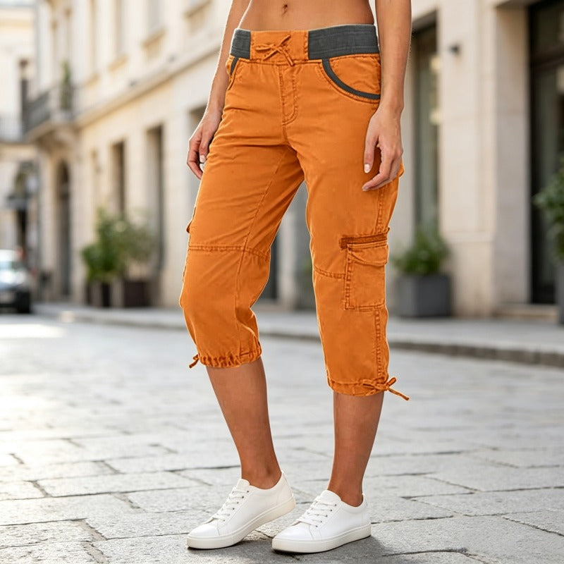 Megan | High-Waist Cargo Capri Pants