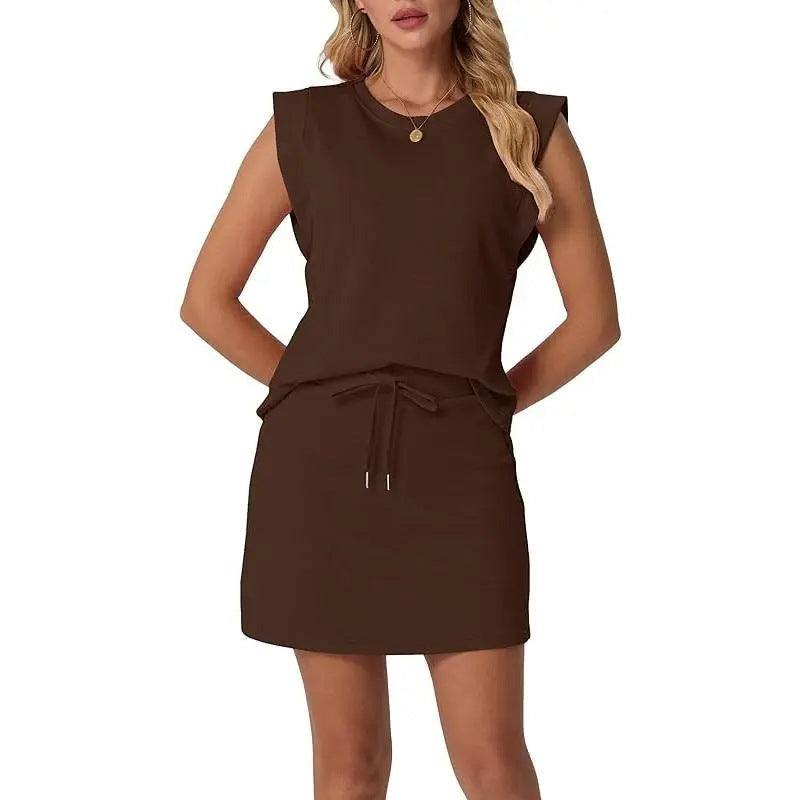 Hayley | Sleeveless Top & Drawstring Skirt Set