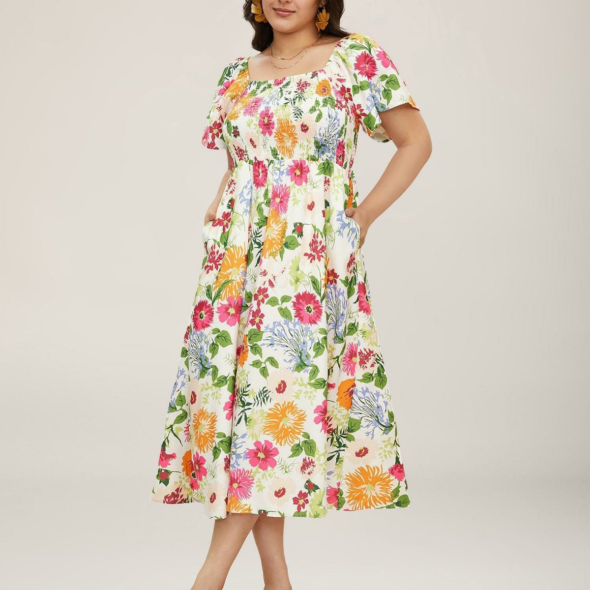Willow | Floral Smocked Midi Dress