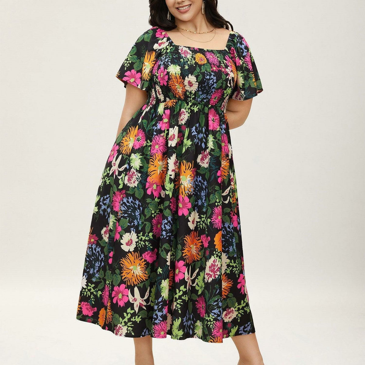Willow | Floral Smocked Midi Dress