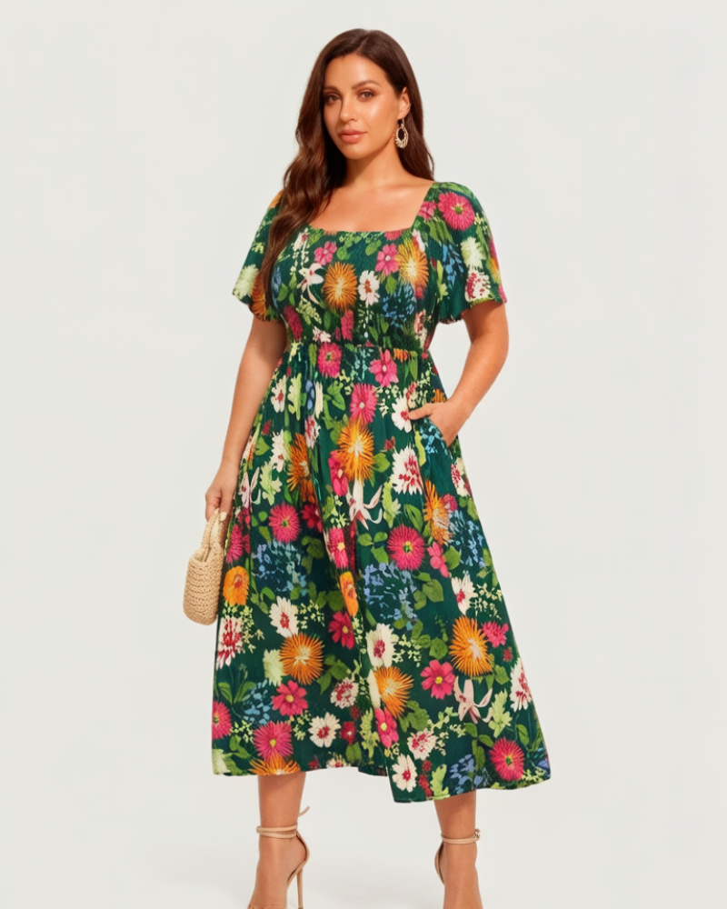 Willow | Floral Smocked Midi Dress
