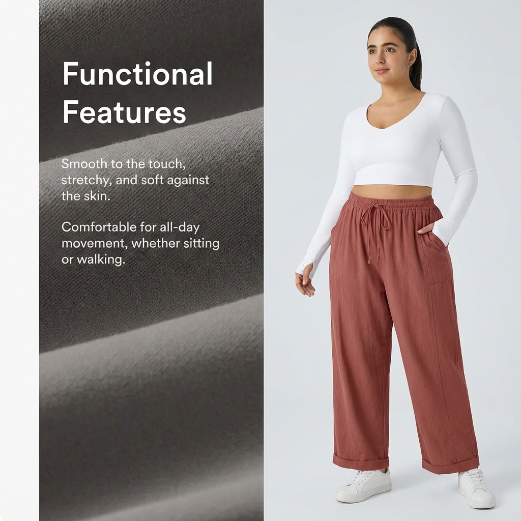 Leah | Linen-Blend Wide-Leg Pants