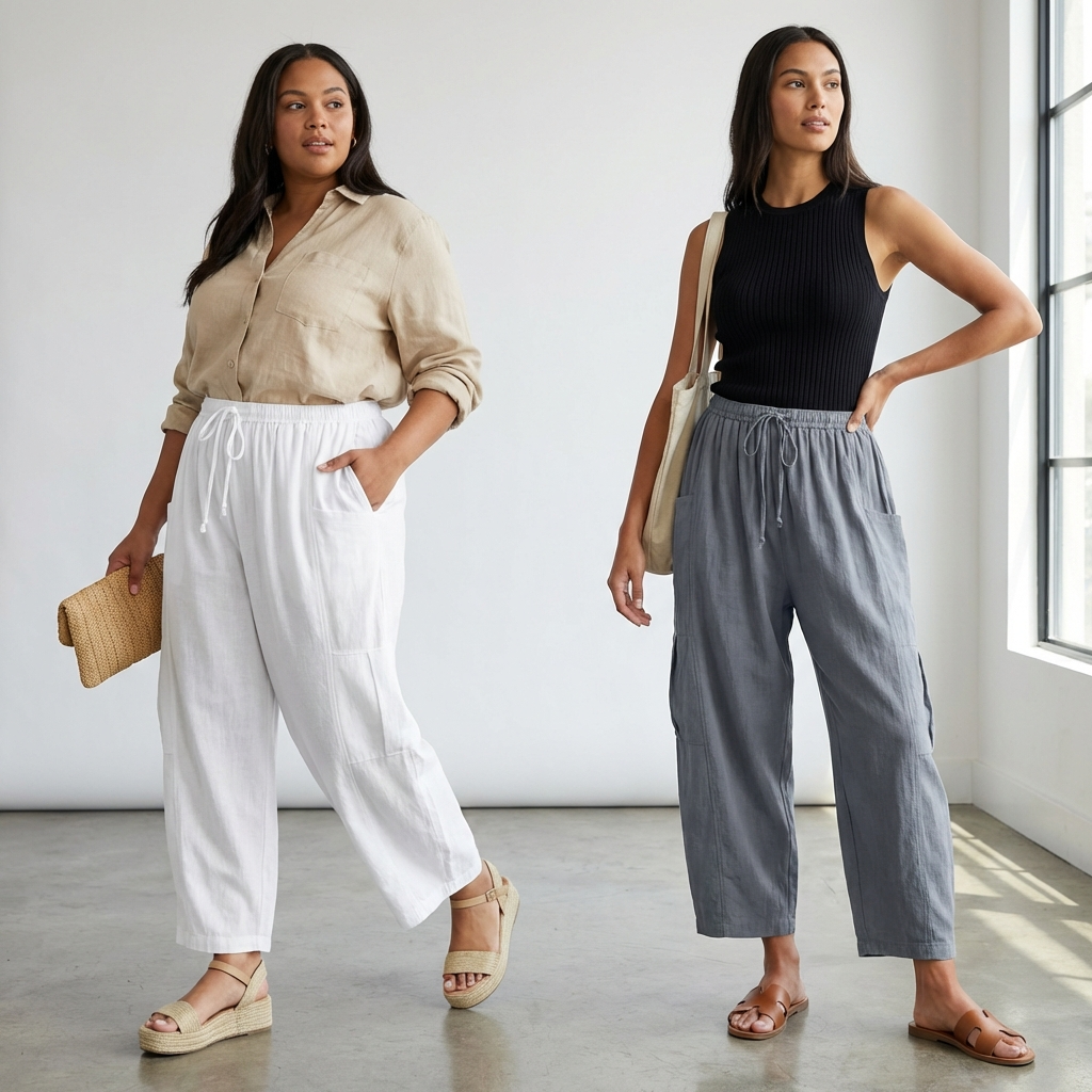 Leah | Linen-Blend Wide-Leg Pants