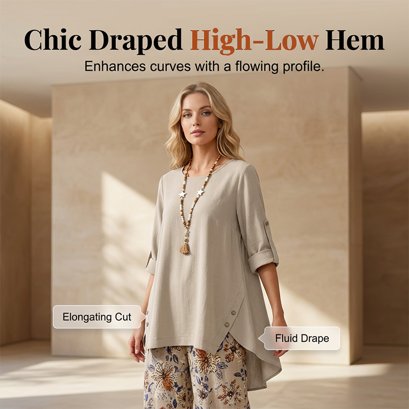 Freya | Boho Cotton-Linen Tunic & Pants Set