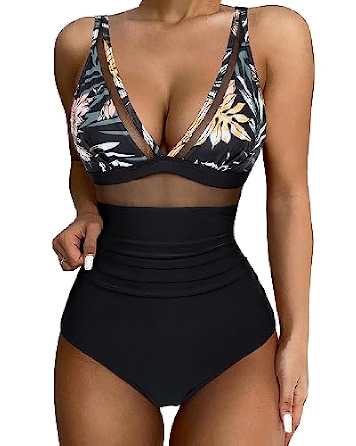 Naomi | Mesh Panel Tummy-Control Swimsuit
