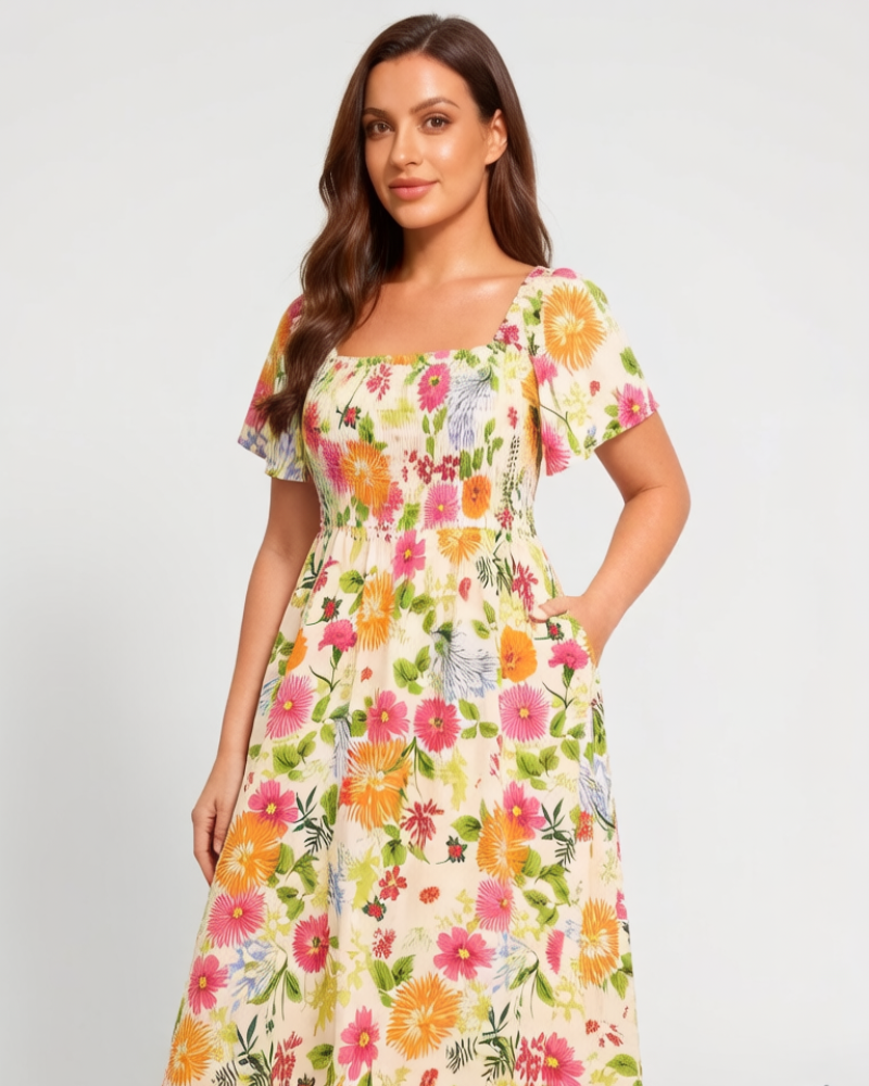 Willow | Floral Smocked Midi Dress