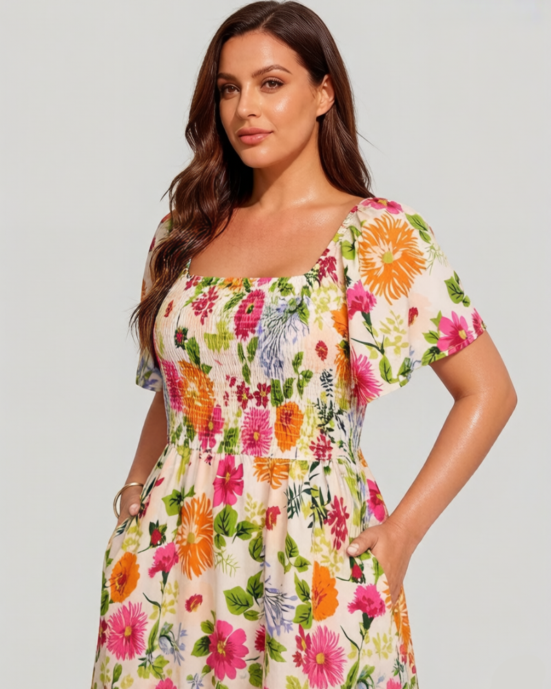 Willow | Floral Smocked Midi Dress