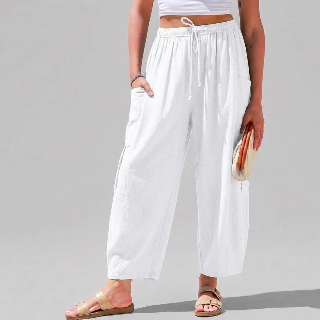 Leah | Linen-Blend Wide-Leg Pants