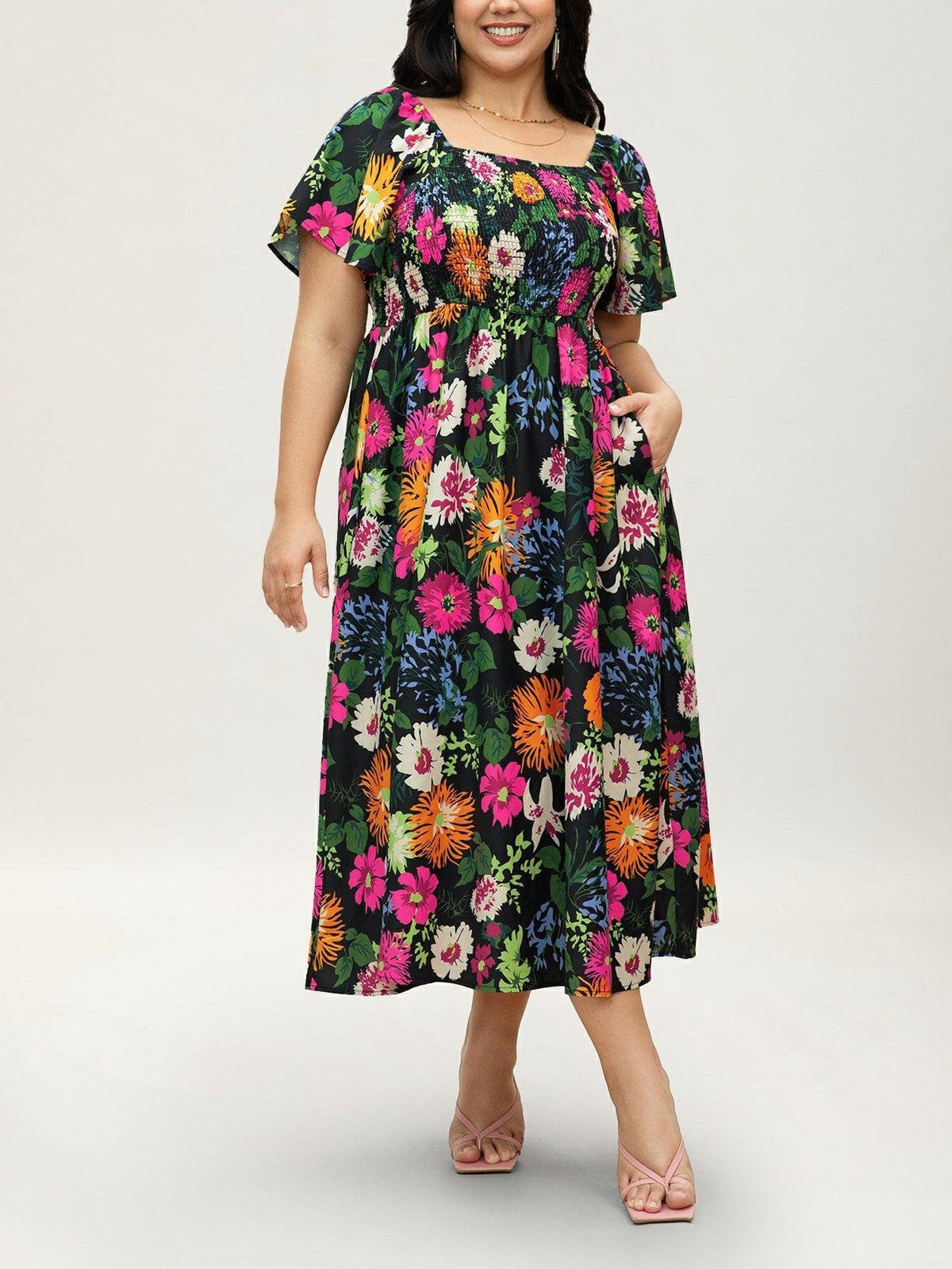 Willow | Floral Smocked Midi Dress