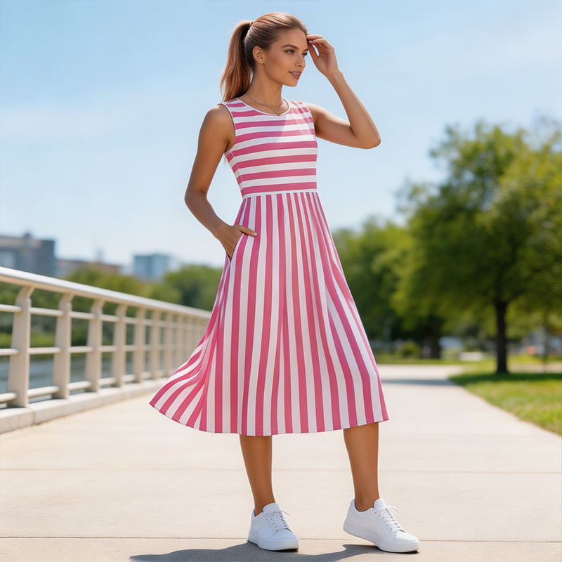 Stella | Sleeveless Swing Midi Dress