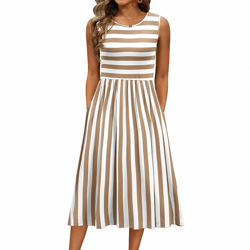 Stella | Sleeveless Swing Midi Dress
