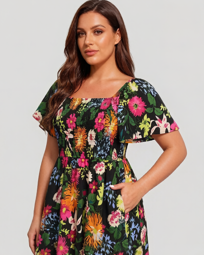 Willow | Floral Smocked Midi Dress