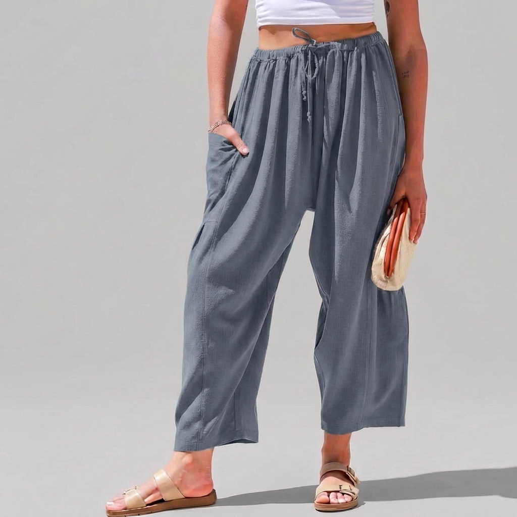 Leah | Linen-Blend Wide-Leg Pants