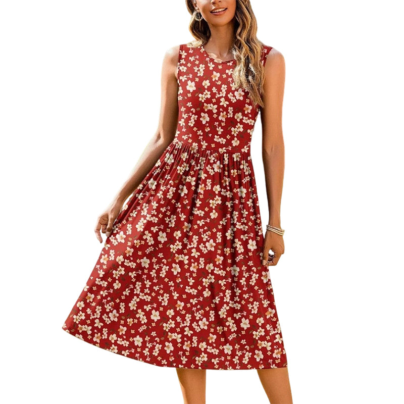 Stella | Sleeveless Swing Midi Dress