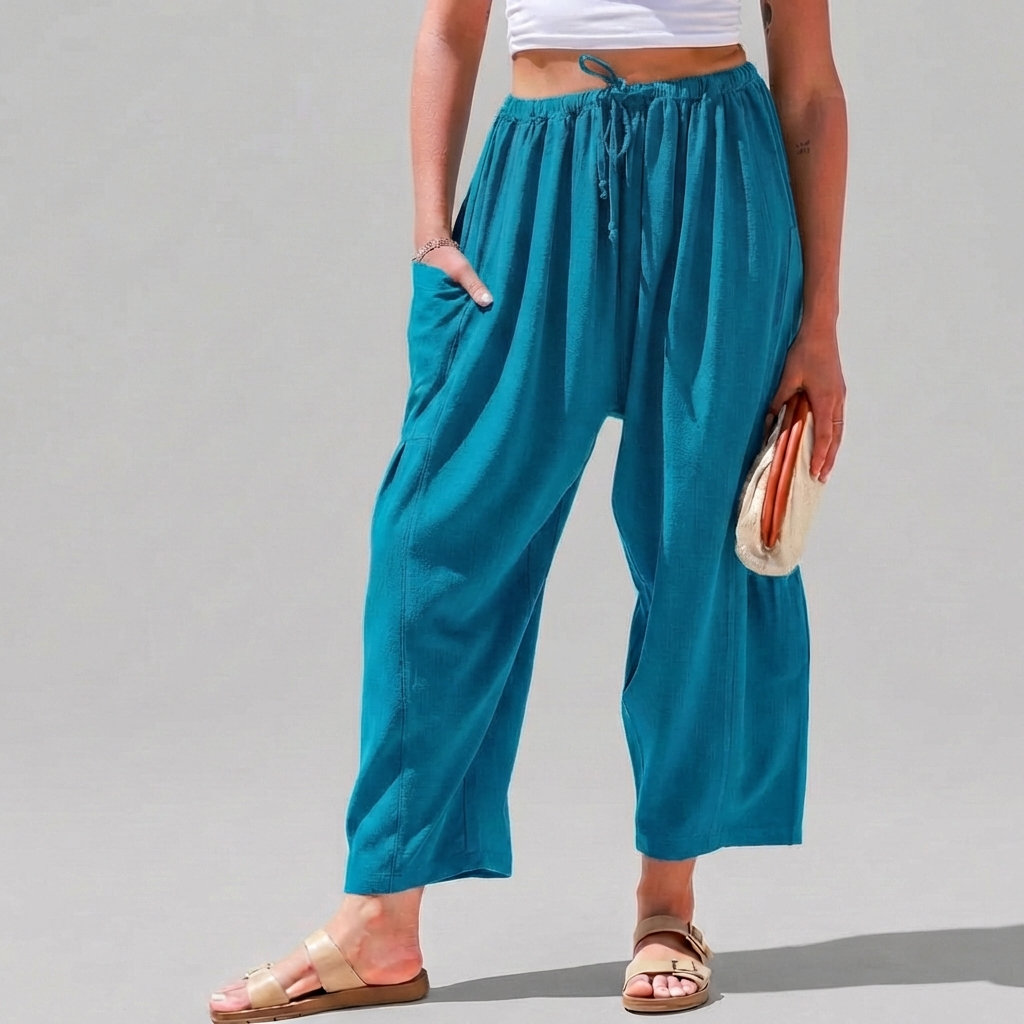 Leah | Linen-Blend Wide-Leg Pants