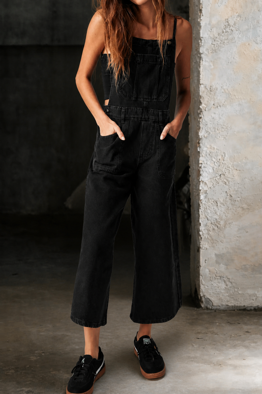 Kiri | Wide Leg Suspender Jumpsuit