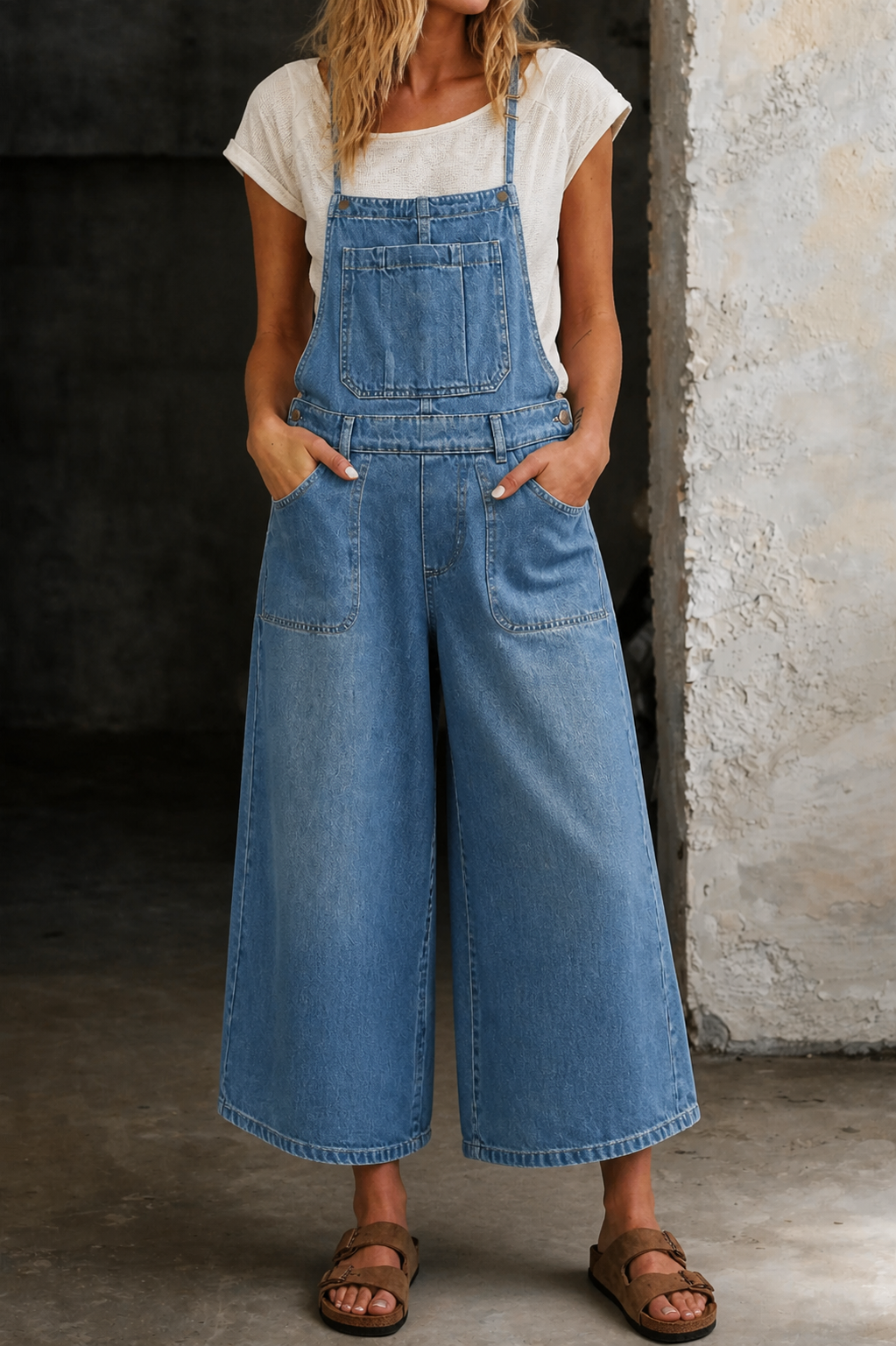 Kiri | Wide Leg Suspender Jumpsuit