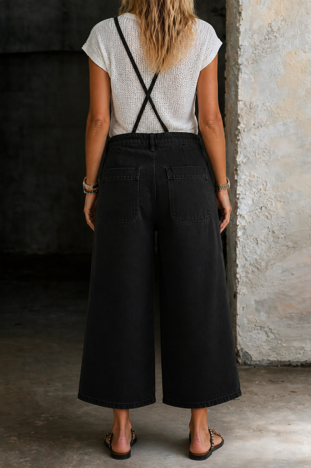 Kiri | Wide Leg Suspender Jumpsuit