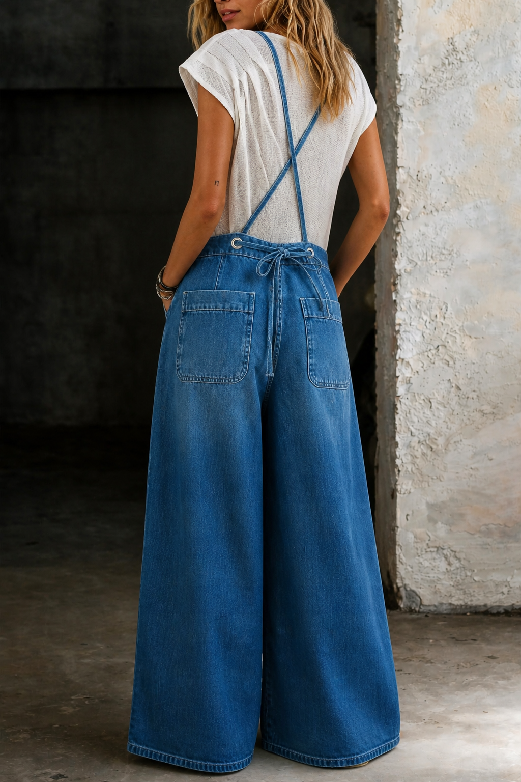 Kiri | Wide Leg Suspender Jumpsuit