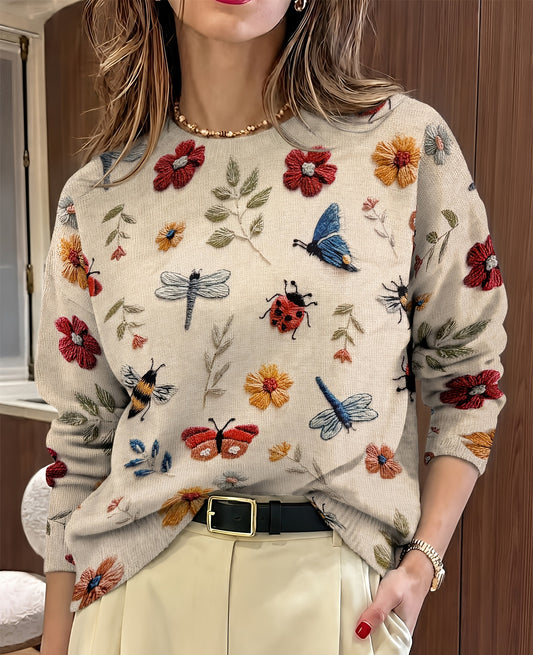 Mahina | Botanical Print Knit Sweater