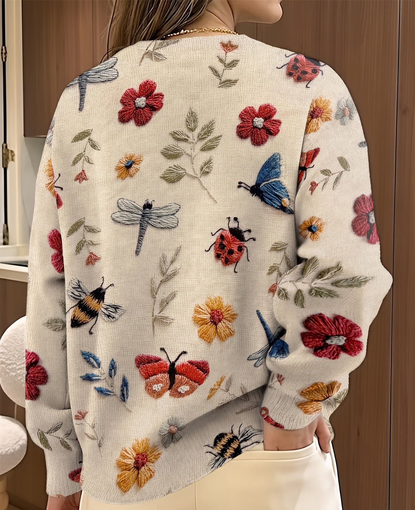 Mahina | Botanical Print Knit Sweater