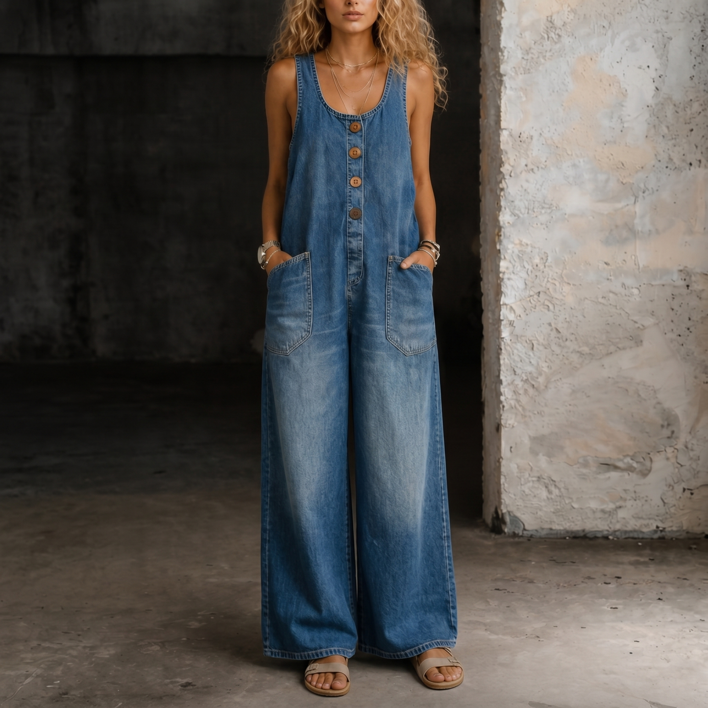 Zoe | Denim Overall Jumpsuit